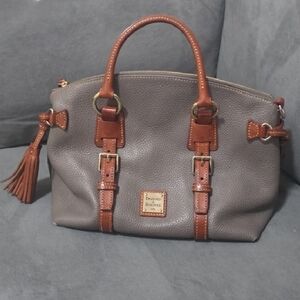 Dooney & Bourke Pebble Grain Bristol Satchel Elephant Gray Leather